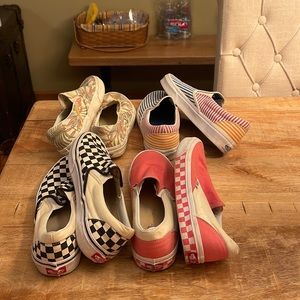 Women’s size 10-11 vans! Selling all 4 pairs! Gently used, grown out of them.